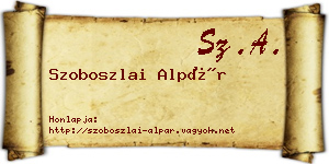 Szoboszlai Alpár névjegykártya